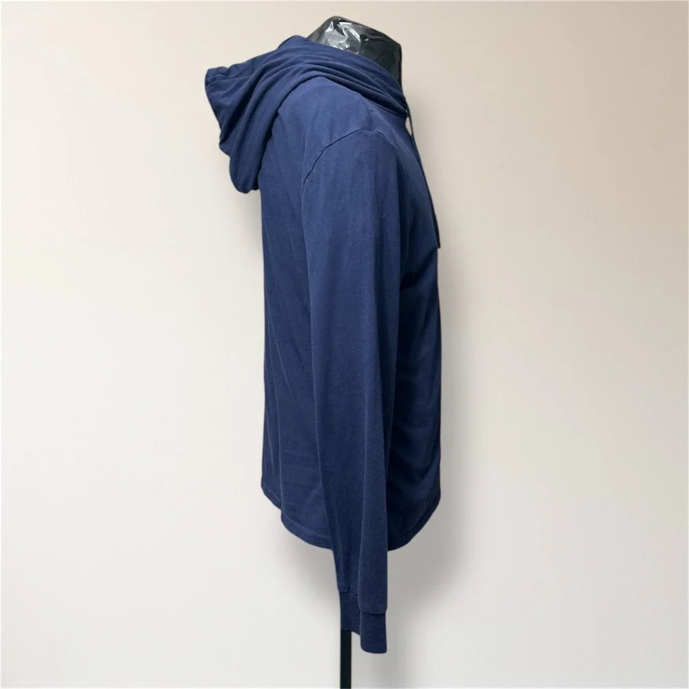 Polo Ralph Lauren Mens Small Navy Cotton Lightweight Pullover Hoodie‎ Red Pony